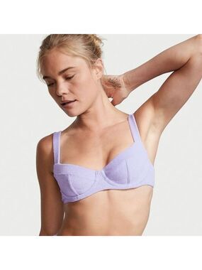 Victoria's Secret Precious Lavender Purple Essential Terry Wicked Swim Top